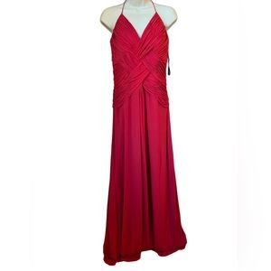 Laundry by Shelli Segal formal maxi gown size 12 with halter in excellent cond